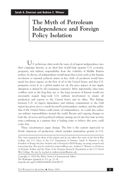 The Myth of Petroleum Independence and Foreign Policy Isolation