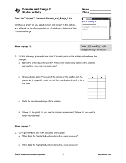 Domain and Range Activity