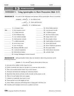 Using Apostrophes to Show Possession (Rule 13 f)