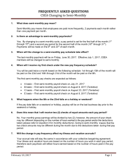FAQ`s CSEA Conversion to Semi-Monthly 2017