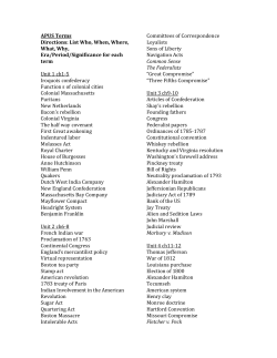 List Who, When, Where, What, Why, Era/Period/Significance for