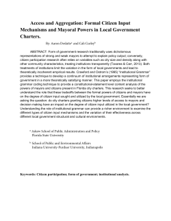 Access and Aggregation: Formal Citizen Input Mechanisms and