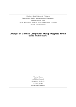Analysis of German Compounds Using Weighted Finite State