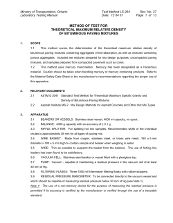 method of test for theoretical maximum relative density of bituminous