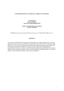 CONTRADICTIONS IN HOWARD`S MIRACLE ECONOMY