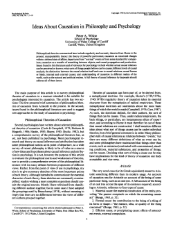 Ideas About Causation in Philosophy and Psychology
