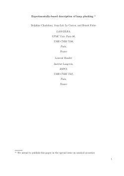 Experimentally-based description of harp plucking