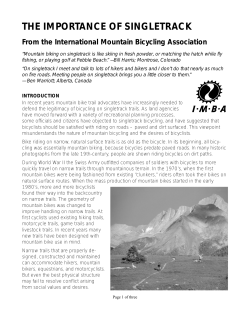 The Importance of Singletrack