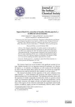 Supercritical CO2 extraction of mentha (Mentha piperita L.) at