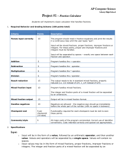 Project #1 - Fraction Calculator