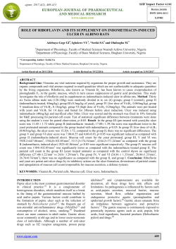 ROLE OF RIBOFLAVIN AND ITS SUPPLEMENT ON