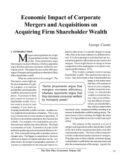 Economic Impact Of Corporate Mergers And Acquisitions On