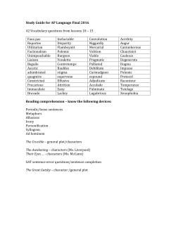 Final Exam Study Guide