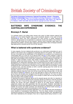 BATTERED WIFE SYNDROME EVIDENCE