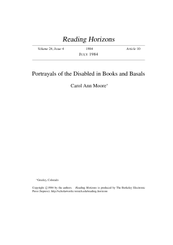 Portrayals of the Disabled in Books and Basals