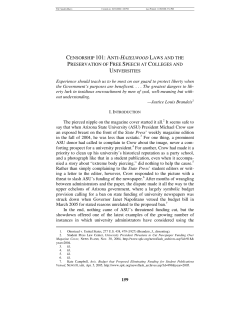 159 CENSORSHIP 101: ANTI-HAZELWOOD LAWS AND THE
