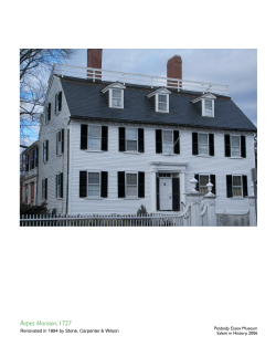 Ropes Mansion - Salem In History
