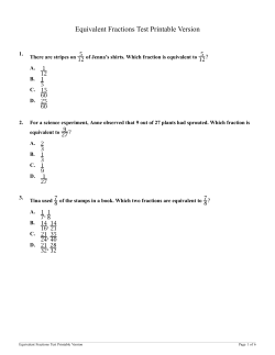 Equivalent Fractions Test Printable Version