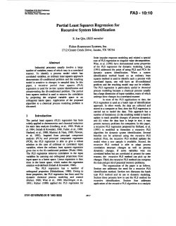 Partial least squares regression for recursive system identification