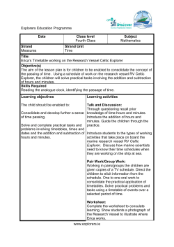 Maths 4th Class Ericas Timetable working on the Research Vessel