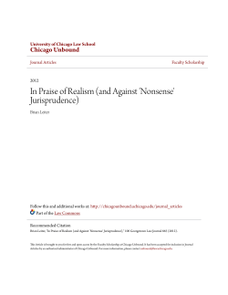 In Praise of Realism (and Against `Nonsense` Jurisprudence)