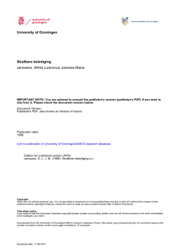 University of Groningen Strafbare belediging Janssens, Alfred