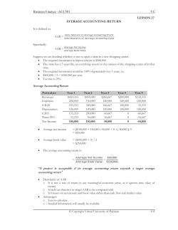 Business Finance –ACC501 VU - VULMS.edu.pk