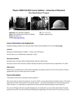 The Manhattan Project - UMD Physics