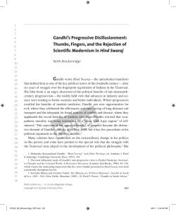 Gandhi`s Progressive Disillusionment