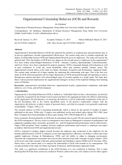 Organizational Citizenship Behavior (OCB) and Rewards