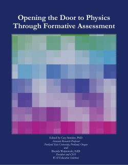 Opening the Door to Physics Through Formative Assessment