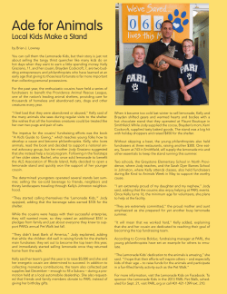 Ade for Animals - Providence Animal Rescue League