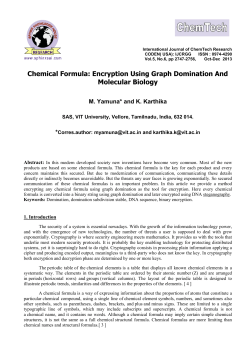 Chemical Formula: Encryption Using Graph Domination And