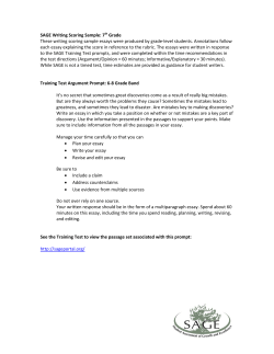 SAGE Writing Scoring Sample