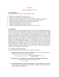 Lecture 20 FLOW-CONTROL VALVES