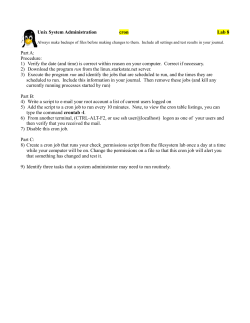 Unix System Administration cron Lab 8 Part A: Procedure: 1) Verify