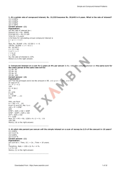 Simple and Compound Interest Problems Downloaded From : https
