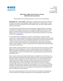 Albert Myers, Flight Systems Expert, to Receive 2009 IEEE Simon