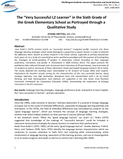 The &ldquo;Very Successful L2 Learner&rdquo;