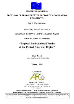 Regional Environmental Profile of the Central American Region