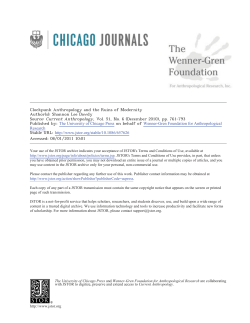 "Clockpunk Anthropology and the Ruins of Modernity" Current