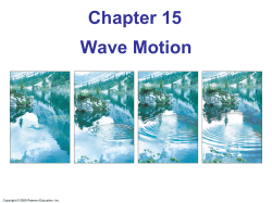 Chapter 15 Wave Motion