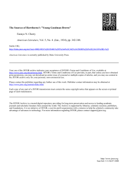 The Sources of Hawthorne`s "Young Goodman Brown" Fannye N