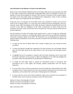 Joint Declaration of the Ministers of Justice of the Baltic States