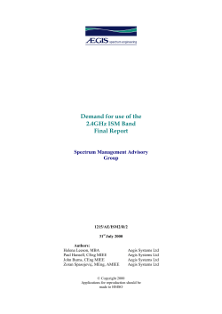 Demand for use of the 2.4 GHz ISM Band ISM2
