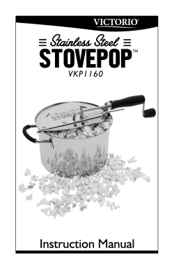 StovePop Popper VKP1160 Manual