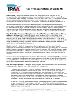 IPAA Rail Transportation of Crude Oil Fact Sheet