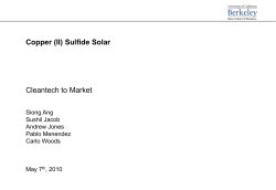 Copper (II) Sulfide Solar Cleantech to Market