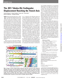 The 2011 Tohoku-Oki Earthquake: Displacement Reaching the