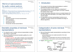 Mid-level representations for audio content analysis